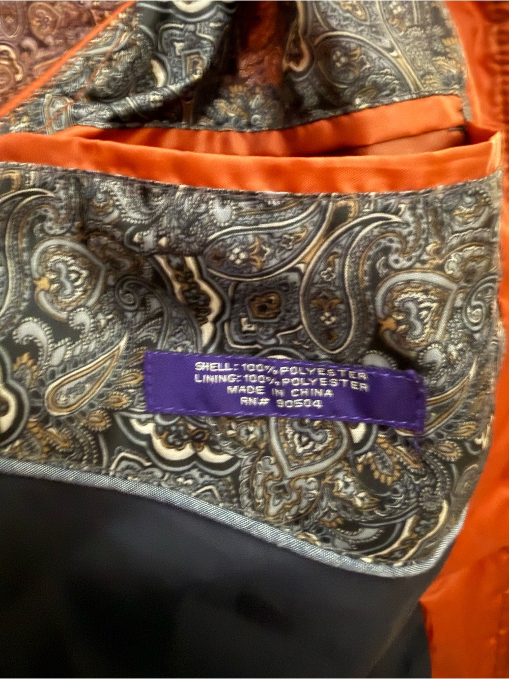 Alan Flusser Rust Quilted Puffer L Vest Paisley Lined Outdoor Heritage Americana - Picture 4 of 7